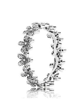 Pandora Sterling Silver Dazzling Daisy Meadow Stackable Ring w/ Clear Zirconia 1